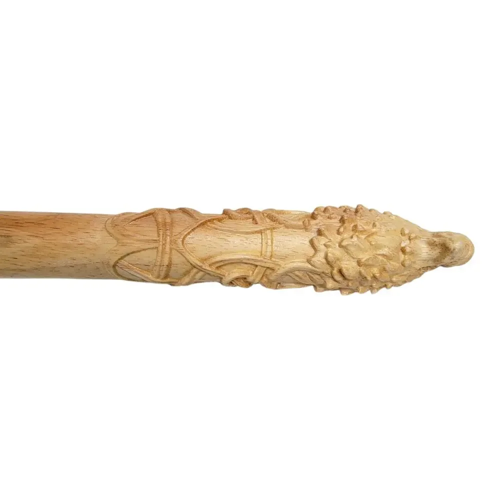 Hand Carved Wood Wolf Baton Club Direwolf Norse Pagan Altar Talking Stick 17